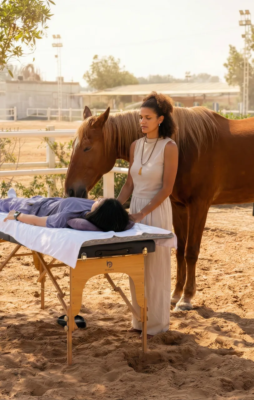 Horse Reiki energy healing session with Atoll at Crystalline Equine Dubai